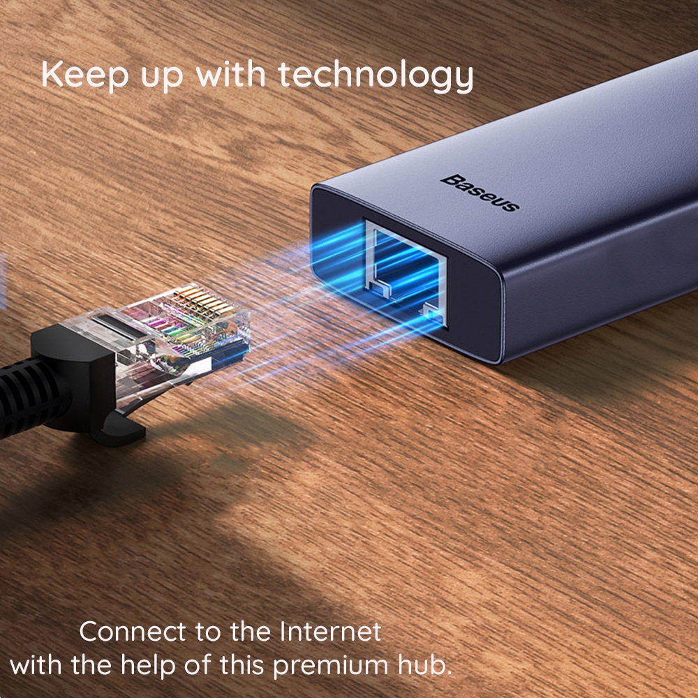 Baseus UltraJoy Hub Type-C σε HDMI, 2x USB, Type-C, RJ45, SD, TF - Γκρι διαστημικό - Image 6