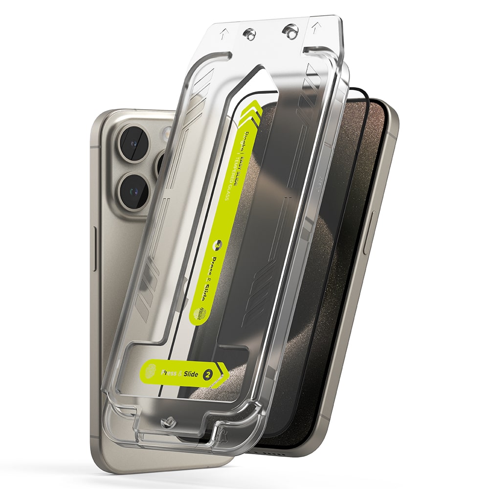 Ringke Case για iPhone 15 Pro Max (σετ των 2) - Easy Slide Tempered Glass - Διαφανές - Image 2
