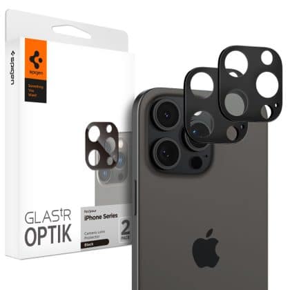 Spigen Camera film για iPhone 14 Pro / Pro Max / 15 Pro / Pro Max / 16 Pro / Pro Max (σετ 2) - Glas.tR Optik - Μαύρο