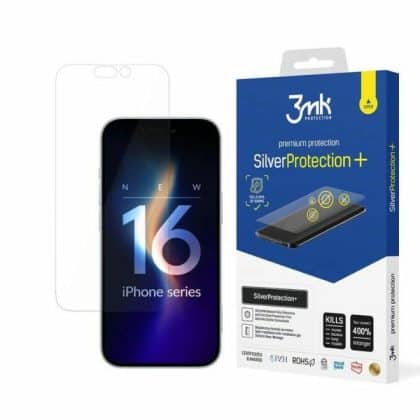 3MK SilverProtect+ iPhone 16 6.1" Αντιμικροβιακή μεμβράνη τοποθετημένη σε υγρή κατάσταση