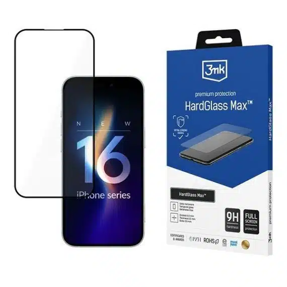 3MK HardGlass Max iPhone 16 Pro Max 6.9" μαύρο/black, Φύλλο Fullscreen