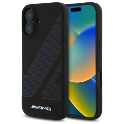 Mercedes Checkered Flag Pattern MagSafe - θήκη για Apple iPhone 16 - Μαύρο