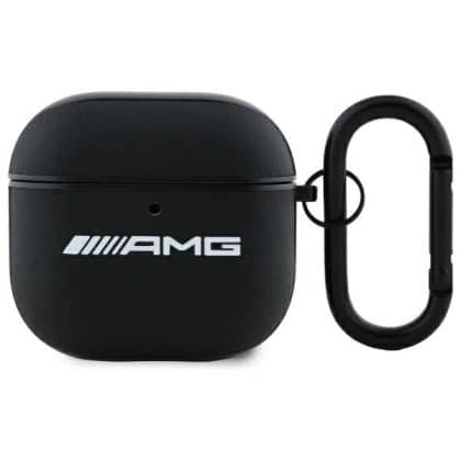 AMG AMA4SLWK θήκη AirPods 4 λευκό δέρμα με μαύρο λογότυπο