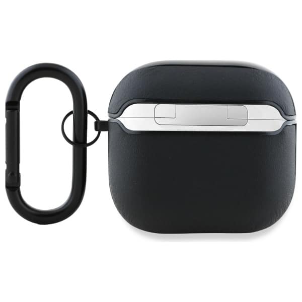 AMG AMA4SLWK θήκη AirPods 4 λευκό δέρμα με μαύρο λογότυπο - Image 2