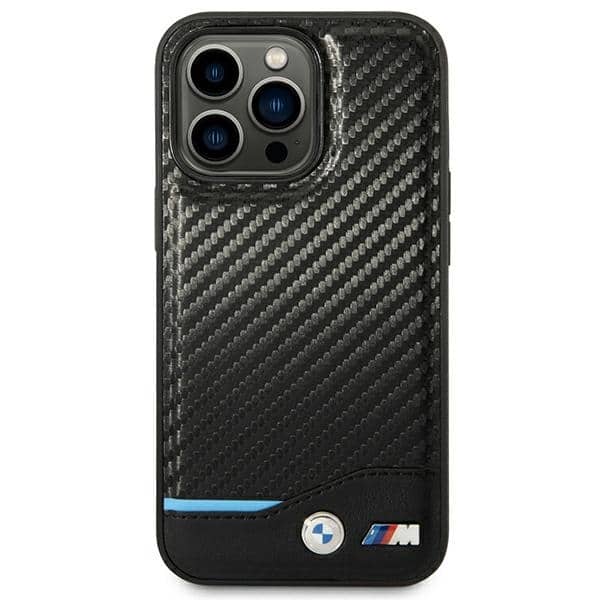 BMW Leather Carbon - θήκη για Apple iPhone 14 Pro - Μαύρο - Image 3