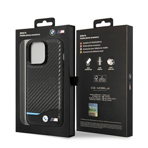 BMW Leather Carbon - θήκη για Apple iPhone 14 Pro - Μαύρο - Image 8