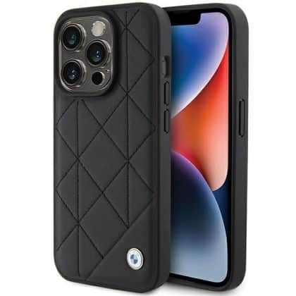 BMW Leather Quilted - θήκη για Apple iPhone 15 Pro Max - Μαύρο