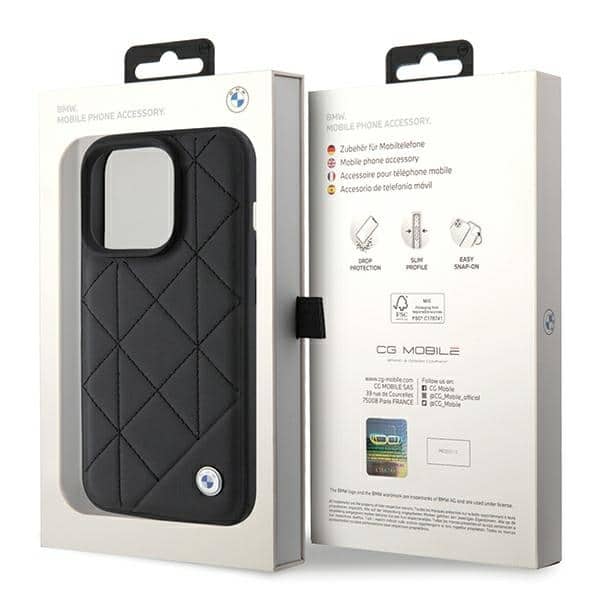 BMW Leather Quilted - θήκη για Apple iPhone 15 Pro Max - Μαύρο - Image 8