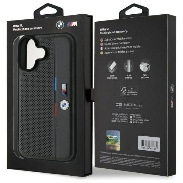 BMW M Perforated Tricolor Detail Line - θήκη για Apple iPhone 16 - Γκρι - Image 8