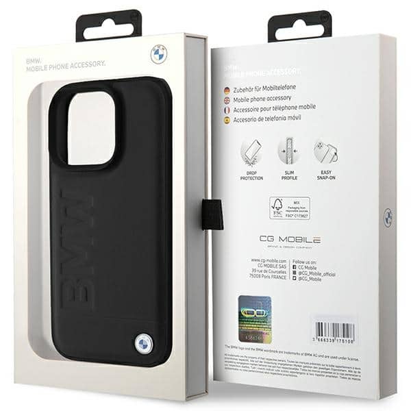 BMW Leather Hot Stamp - θήκη για Apple iPhone 16 Pro - Μαύρο - Image 7