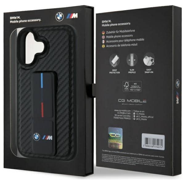 BMW M Grip Stand Smooth and Carbon - θήκη για Apple iPhone 16 - Μαύρο - Image 8
