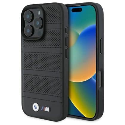 BMW M Perforated And Stitched Line MagSafe - θήκη για Apple iPhone 16 Pro Max - Μαύρο