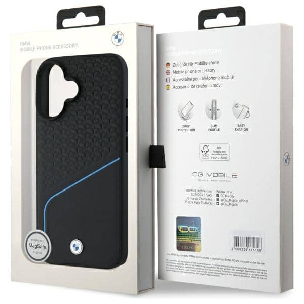 BMW Sign Leather Textured And Line MagSafe - θήκη για Apple iPhone 16 - Μαύρο - Image 8