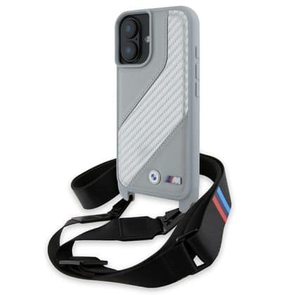 BMW M Edition Carbon Stripe & Strap - θήκη για Apple iPhone 16 - Γκρι