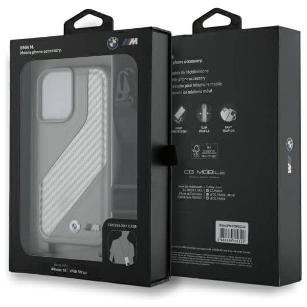 BMW M Edition Carbon Stripe & Strap - θήκη για Apple iPhone 16 - Γκρι - Image 7