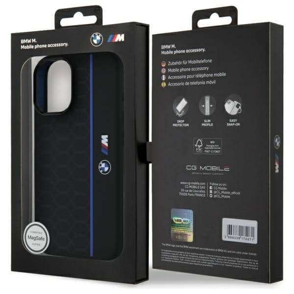 BMW Silicone Hexagon Blue Line MagSafe - θήκη για Apple iPhone 16 - Μαύρο - Image 8