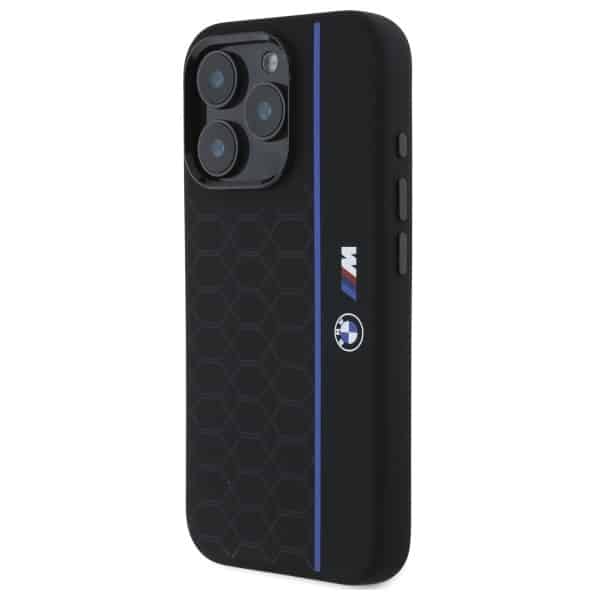 BMW Silicone Hexagon Blue Line MagSafe - θήκη για Apple iPhone 16 Pro Max - Μαύρο - Image 2