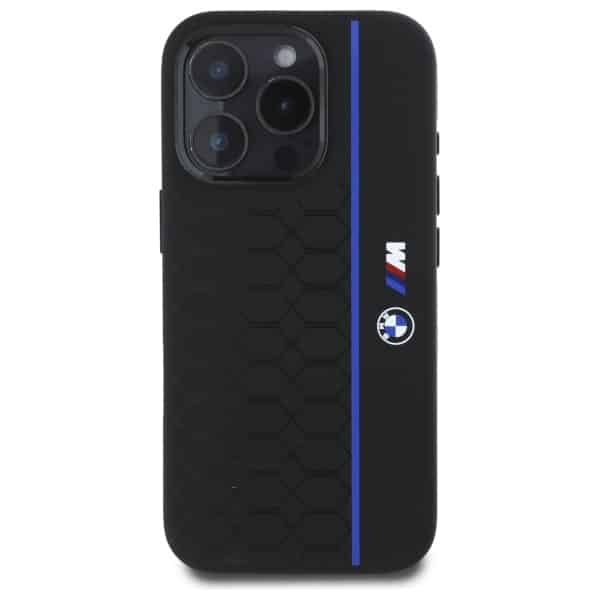 BMW Silicone Hexagon Blue Line MagSafe - θήκη για Apple iPhone 16 Pro Max - Μαύρο - Image 3
