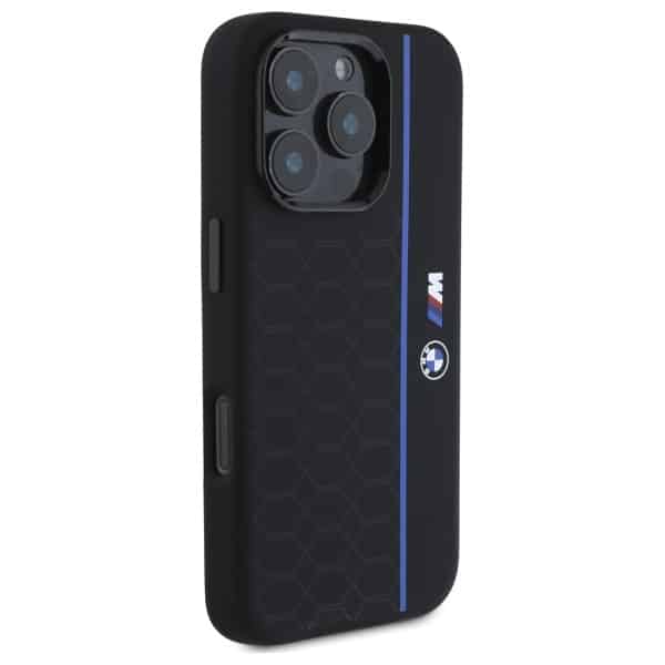 BMW Silicone Hexagon Blue Line MagSafe - θήκη για Apple iPhone 16 Pro Max - Μαύρο - Image 4