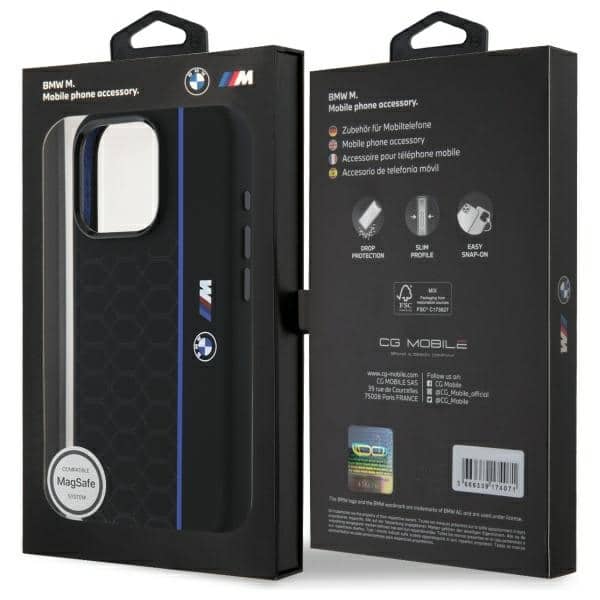 BMW Silicone Hexagon Blue Line MagSafe - θήκη για Apple iPhone 16 Pro Max - Μαύρο - Image 8