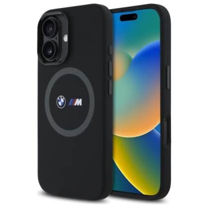 BMW Silicone Printed Ring MagSafe - θήκη για Apple iPhone 16 - Μαύρο