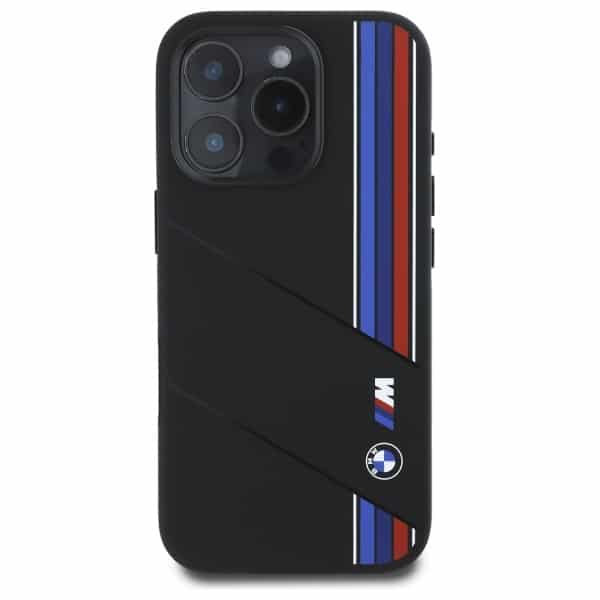 BMW Silicone Cut Tricolor Lines MagSafe - θήκη για Apple iPhone 16 Pro - Μαύρο - Image 3