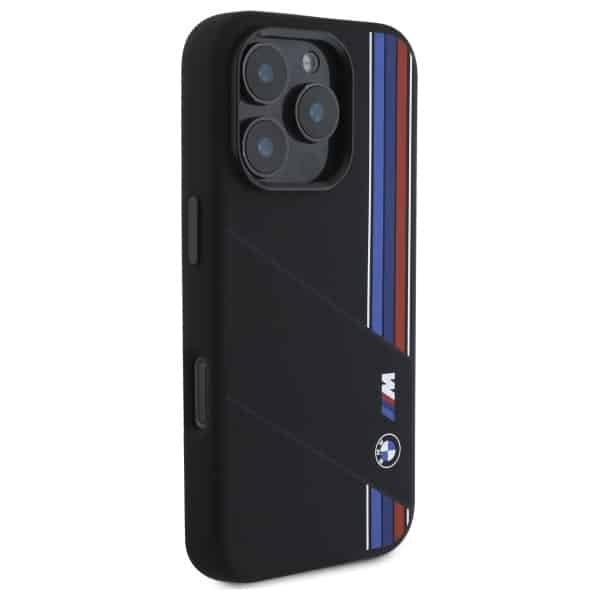 BMW Silicone Cut Tricolor Lines MagSafe - θήκη για Apple iPhone 16 Pro - Μαύρο - Image 4