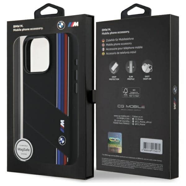 BMW Silicone Cut Tricolor Lines MagSafe - θήκη για Apple iPhone 16 Pro - Μαύρο - Image 8