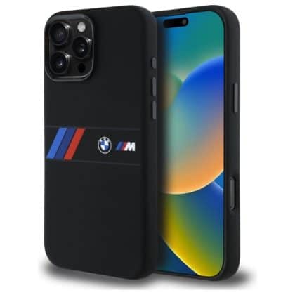 BMW Silicone Middle Stripe MagSafe - θήκη για Apple iPhone 16 Pro Max - Μαύρο