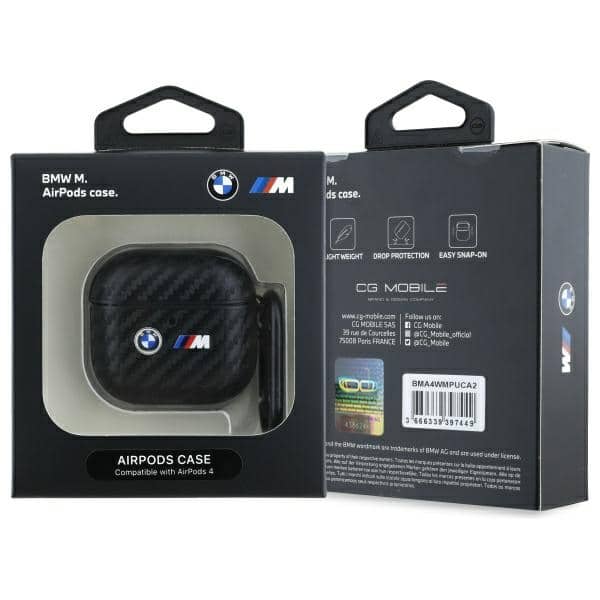 BMW BMA4WMPUCA2 Θήκη AirPods 4 μαύρη/black Carbon Double Metal Logo - Image 3