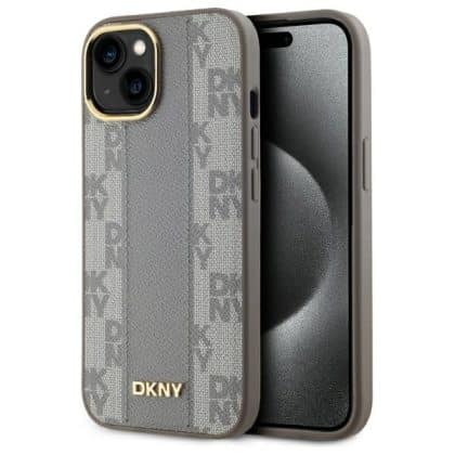 DKNY Leather Checkered Mono Pattern MagSafe - θήκη για Apple iPhone 15 Plus - Πολύχρωμο