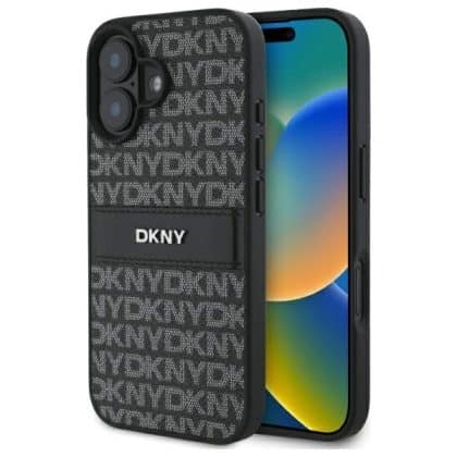 DKNY Texture Pattern Tonal Stripe - θήκη για Apple iPhone 16 - Μαύρο