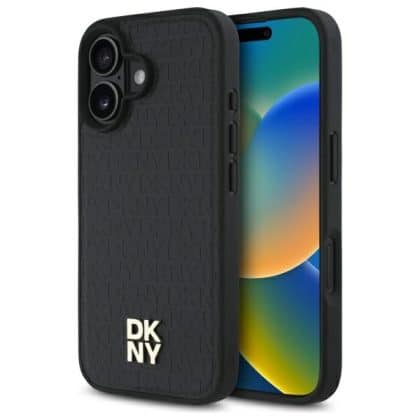 DKNY Repeat Pattern Stack Logo - θήκη για Apple iPhone 16 - Μαύρο