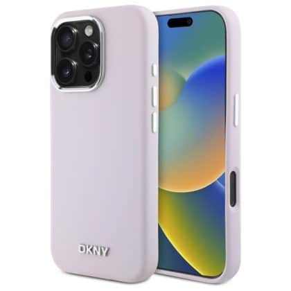 DKNY Liquid Silicone Small Metal Logo MagSafe - θήκη για Apple iPhone 16 Pro - Ροζ
