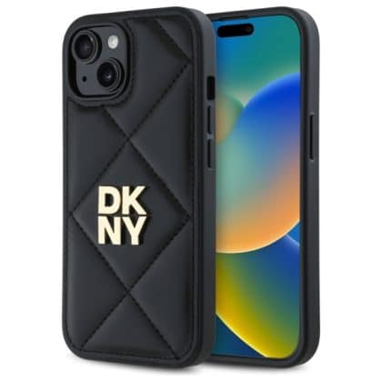DKNY Quilted Stack Logo - θήκη για Apple iPhone 14 - Μαύρο
