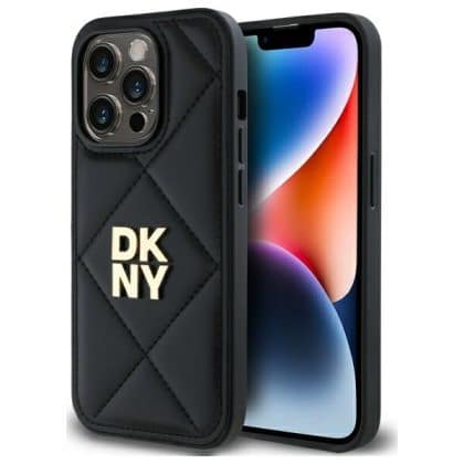 DKNY Quilted Stack Logo - θήκη για Apple iPhone 14 Pro - Μαύρο