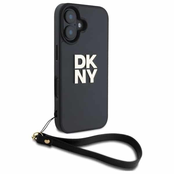 DKNY Wrist Strap Stock Logo - θήκη για Apple iPhone 16 - Μαύρο - Image 3