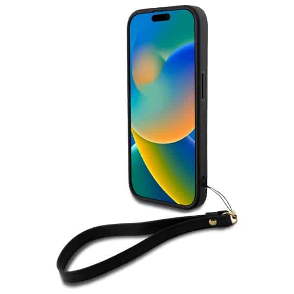 DKNY Wrist Strap Stock Logo - θήκη για Apple iPhone 16 - Μαύρο - Image 4