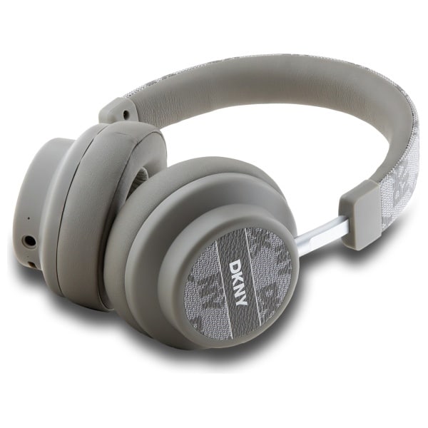 DKNY ασύρματα ακουστικά Bluetooth με καρό σχέδιο σε μπεζ χρώμα - Image 2