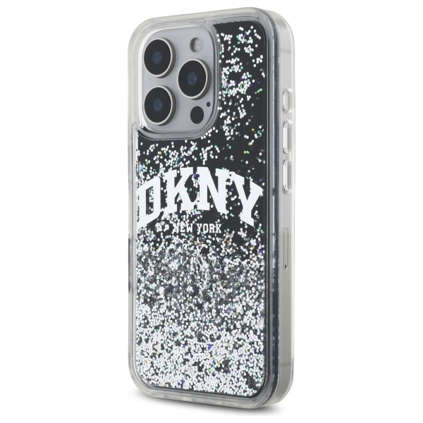 DKNY Liquid Glitter Arch Logo - θήκη για Apple iPhone 16 Pro - Μαύρο - Image 2