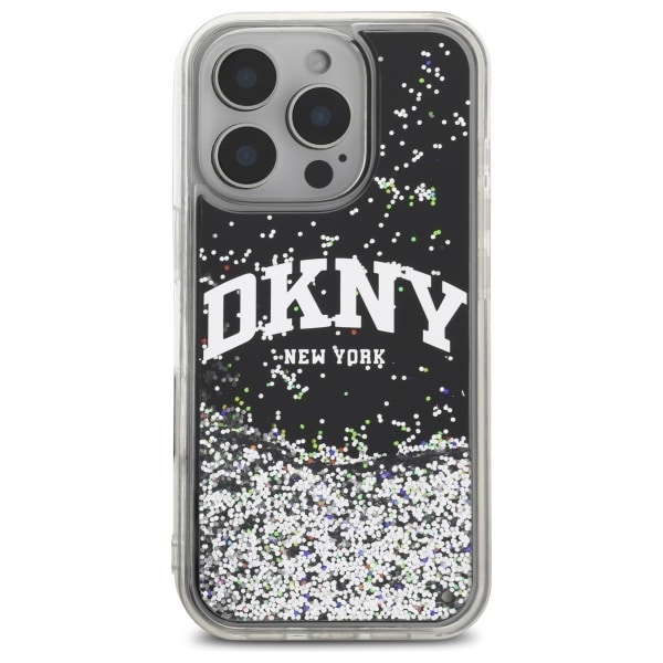 DKNY Liquid Glitter Arch Logo - θήκη για Apple iPhone 16 Pro - Μαύρο - Image 3