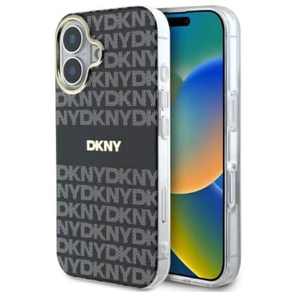 DKNY Repeat Texture Pattern - θήκη για Apple iPhone 16 - Μαύρο