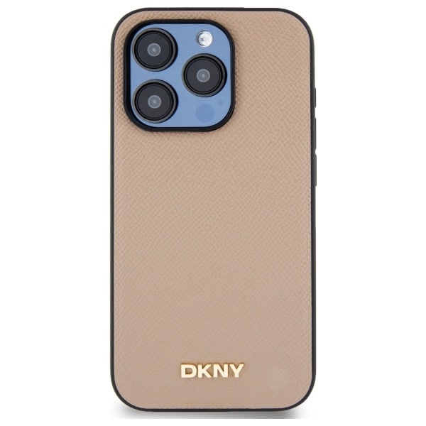DKNY Grained Metal Logo MagSafe - θήκη για Apple iPhone 15 Pro - Μπεζ - Image 3