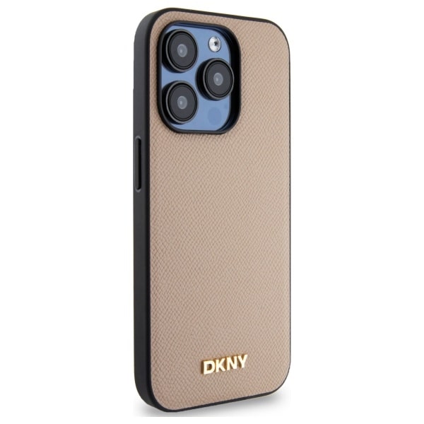DKNY Grained Metal Logo MagSafe - θήκη για Apple iPhone 15 Pro - Μπεζ - Image 4