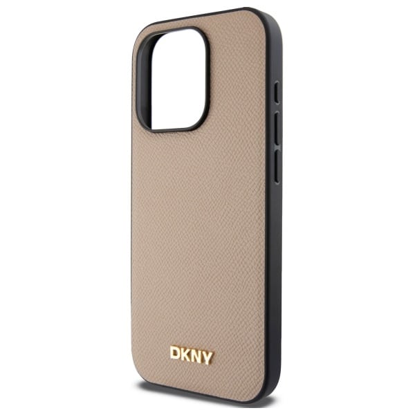 DKNY Grained Metal Logo MagSafe - θήκη για Apple iPhone 15 Pro - Μπεζ - Image 6