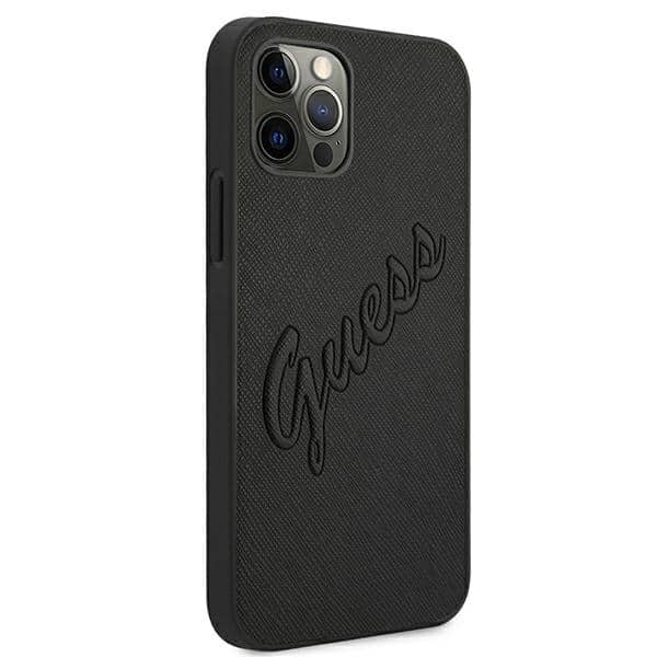 Guess Saffiano Vintage - θήκη για Apple iPhone 12 Pro Max - Μαύρο - Image 4