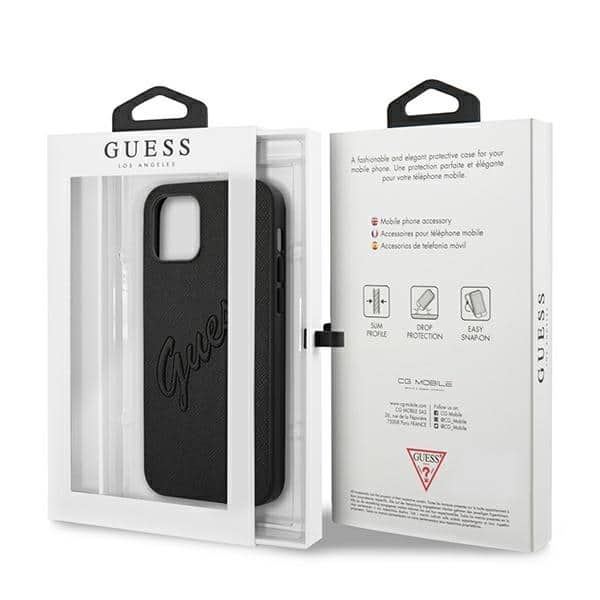 Guess Saffiano Vintage - θήκη για Apple iPhone 12 Pro Max - Μαύρο - Image 8