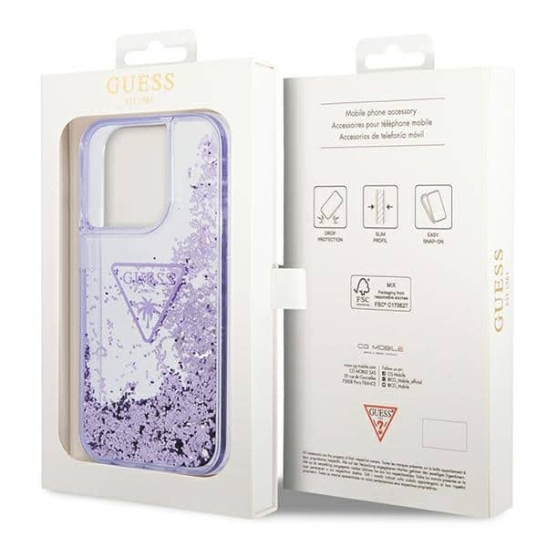 Guess Liquid Glitter - θήκη για Apple iPhone 14 Pro - Μωβ - Image 8
