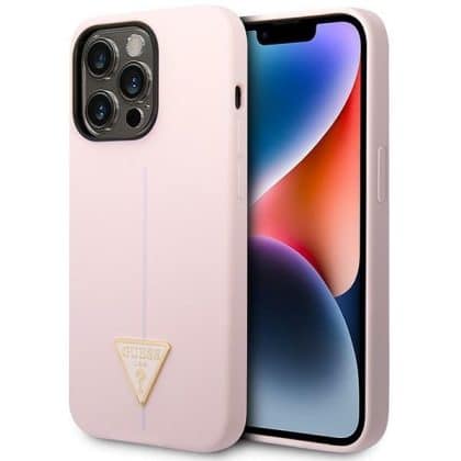Guess Silicone Triangle - θήκη για Apple iPhone 14 Pro - Μωβ