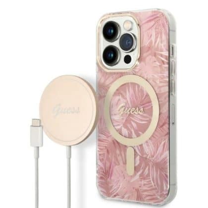 Guess Jungle - θήκη για Apple iPhone 14 Pro - Ροζ